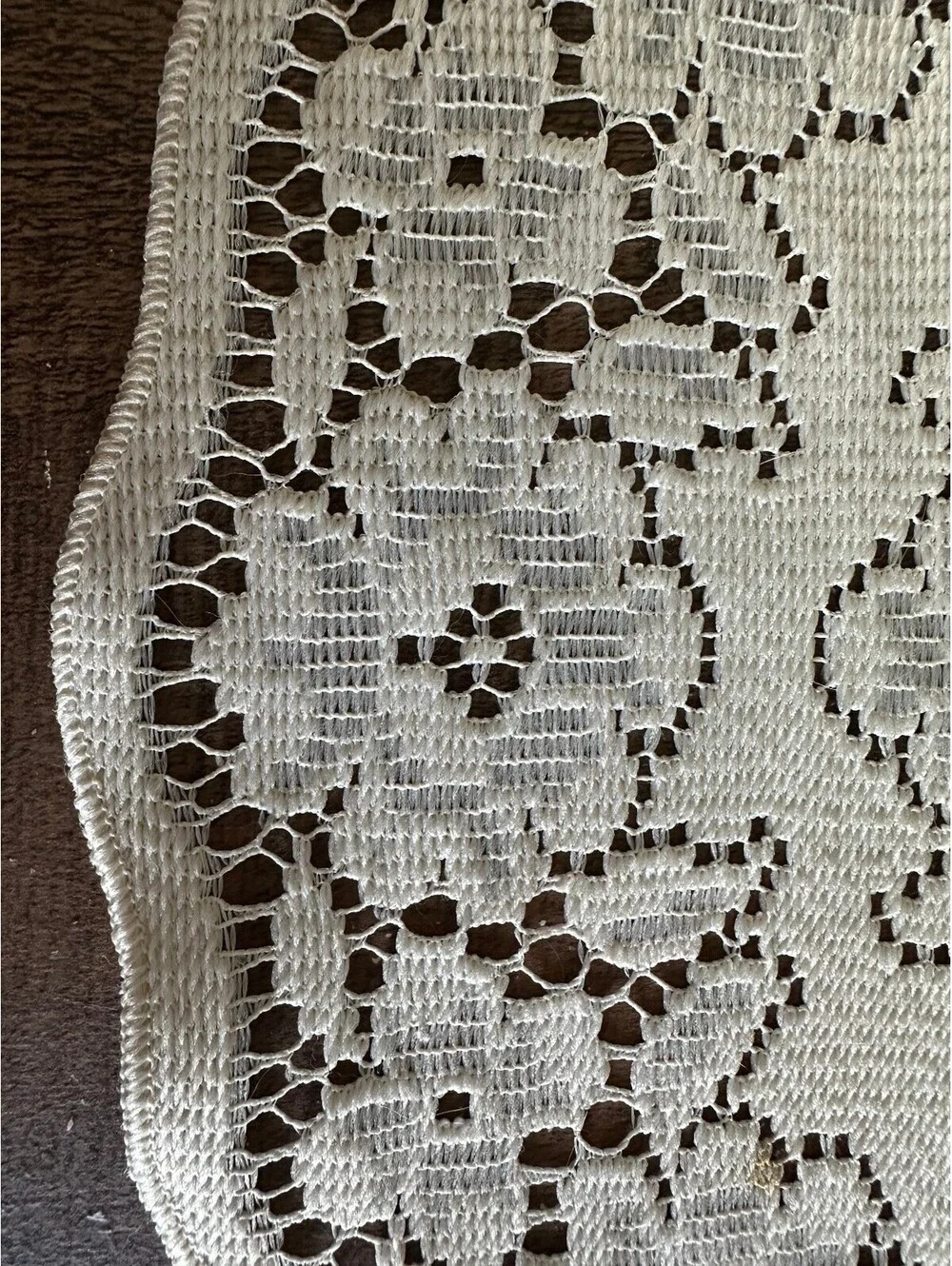 Ivory Floral Lace Doily Round Scalloped Table Mat Cottagecore Decor 13 Inch